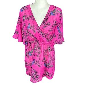 TORRID: Pink Peplum Flutter SleeveBlouse -Size 0X